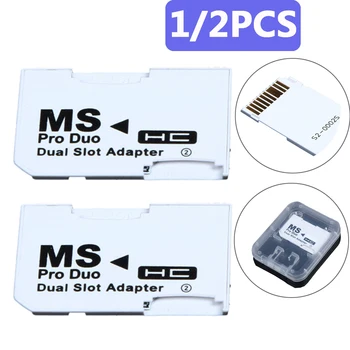1-2ШТ Картридер Memory Stick Pro Duo Micro SD SDHC TF-Адаптер для карт MS Pro с Двойным слотом Micro для Sony PSP Gamepad PSP Card