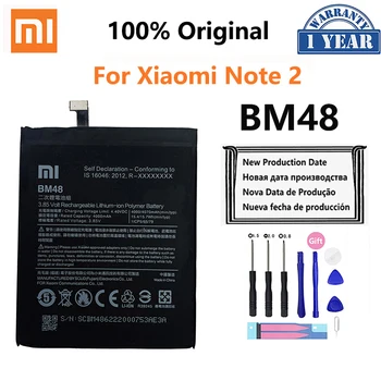 100% Оригинальный Xiao mi BM48 4000 мАч Аккумулятор Для Xiaomi Note 2 Note2 XiaomiNote2 Высококачественные Сменные Батареи Для Телефона