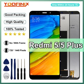 100% Тест Для Xiaomi Redmi 5 Plus ЖК-дисплей Сенсорный Экран Для Redmi 5 ЖК-Дигитайзер С Рамкой Замена Экрана MEG7 MEI7