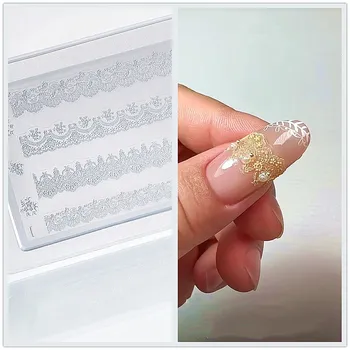 1шт Ультратонкое Кружево, 3D Акриловая форма, Тиснение, Силиконовые украшения для ногтей, Шаблоны для дизайна ногтей, сделай Сам, Форма для ногтей