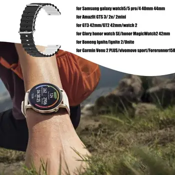 20 мм Ремешок Для Часов SamsungGalaxy Watch 3 4 5 Pro GearS2 Сменный Силиконовый Браслет Для Huawei Watch GT 2 3 Pro Band