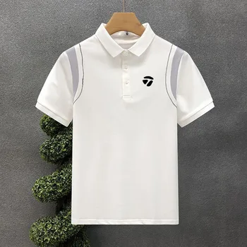 2023 Новая футболка с короткими рукавами, мужская летняя рубашка для гольфа, мужская корейская версия деловой повседневной футболки. Одежда