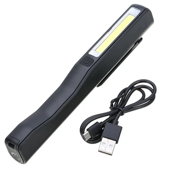 2X Перезаряжаемый светодиодный COB Портативный фонарь для проверки работы в кемпинге Ручной фонарик Магнитный Черный