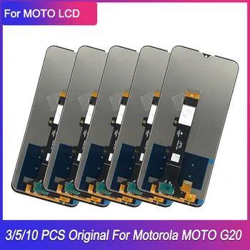 3/5/10 шт./лот Дисплей для Motorola MOTO G20 Оригинальный ЖК-дисплей с сенсорным экраном, дигитайзер в сборе, замена на рамку