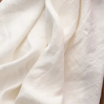45x135 см Чистая Белая Льняная Ткань, Промытая Песком для Шитья Рубашки, Платья, Халата, Брюк, Одежды, Декоративного Материала Ручной работы 