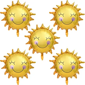 5 шт. Воздушных шаров из алюминиевой фольги Smiling SunShine для летней вечеринки, детского дня рождения, декора для детского душа