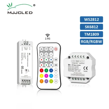 5v12v 24VDC Контроллер Полосы RGBIC для WS2812 SK6812 TM1809 RF2.4G Светодиодная Лента Piexl SPI SA Разветвитель сигнала R9 Пульт Дистанционного управления