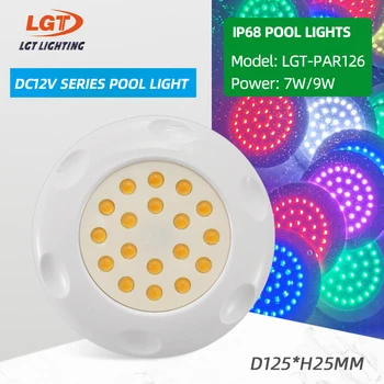 7W 9W LED Mini Pool Light SPA Ванна IP68 с Контроллером Постоянного Тока PC Anti UV Гарантия 2 года RGB С Дистанционным Управлением DC 12V