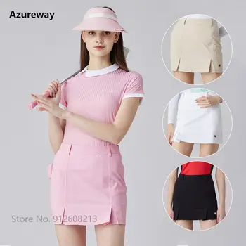 Azureway Женская спортивная юбка на подкладке с высокой талией, женская юбка-карандаш для гольфа с сумкой для мяча, Повседневная спортивная одежда для гольфа с разрезом, XS-XXL