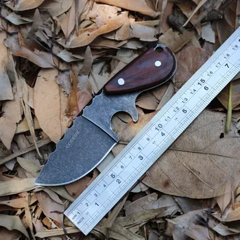 GODFUR Изысканная прямая ручка для ножа из дерева, лезвие для мытья камня, походный охотничий нож для выживания, тактические ножи, портативный инструмент