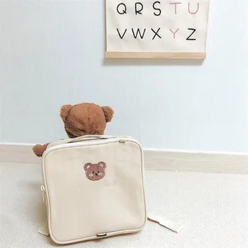 INS Корейский Детский сад Вышитый Медведь Школьный ранец Защита от потери Студенческий Детский Рюкзак Дорожная сумка для мальчиков и девочек Рюкзак для малышей
