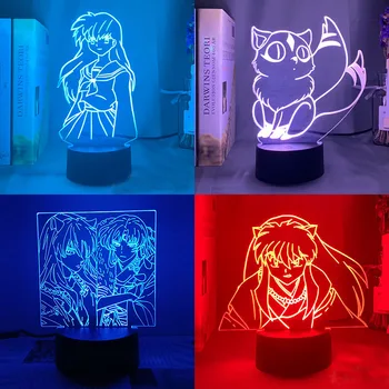 Inuyasha Sesshoumaru 3d светодиодная лампа для спальни mange night lights аниме фигурка аватара декор комнаты милый подарок для влюбленных luces