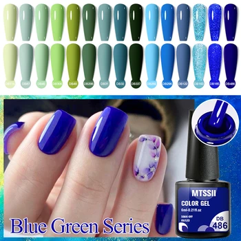 Mtssii 32 цвета 6 мл сине-зеленого лака для ногтей Soak Off UV Led Гель Полупостоянный блеск Гибридный лак для ногтей Лак для дизайна ногтей