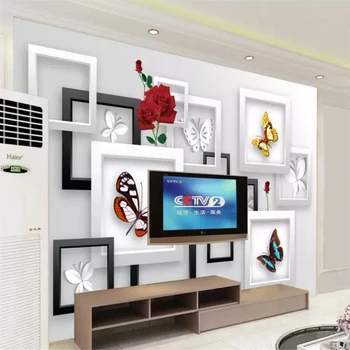wellyu пользовательские обои 3D фрески бабочка мечта мода ТВ фон стены гостиной 5d обои 8d роспись кристаллами обои