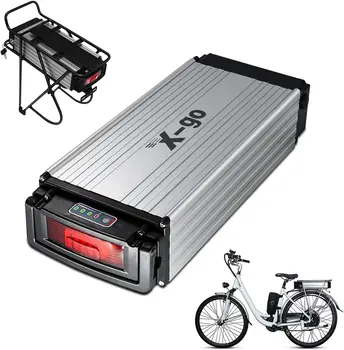 Аккумулятор для велосипеда 48 В 20 Ач для багажной полки, с зарядным устройством, выключателем питания и предохранителем, для двигателя мощностью 250-1500 Вт