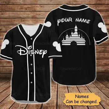 Бейсбольная Рубашка Disneyland Мужская Женская Летняя Бейсбольная Майка С Коротким Рукавом Disney World Baseball Jersey Free Custom Name Shirt