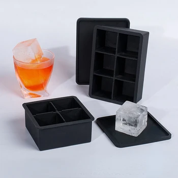Большой куб с 4/6 отверстиями, Гигантский Силиконовый Кубик льда, сделай сам, Льдогенератор, Лоток для кубиков льда, Квадратный Лоток, Форма для изготовления кубиков льда.