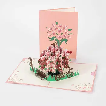 Всплывающая поздравительная открытка Magnolia С целующимися парами, Романтические цветочные 3D Поздравительные открытки, Подарочная карта на День Святого Валентина, Юбилейная открытка