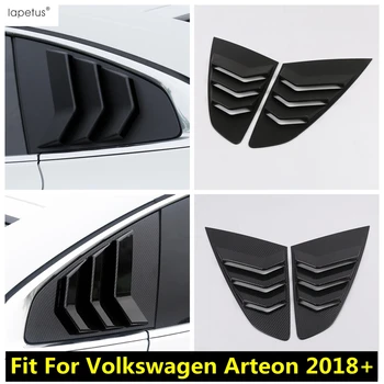 Декоративная Панель Треугольных Жалюзи Заднего Стекла Lapetus Черного Цвета С Отделкой из Углеродного Волокна Для Volkswagen Arteon 2018 - 2021