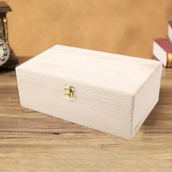 Деревянная коробка-органайзер для ювелирных изделий, подарочная коробка из натурального дерева без заусенцев, Настольная деревянная коробка для хранения с откидной крышкой, подарочная коробка для хранения подарков