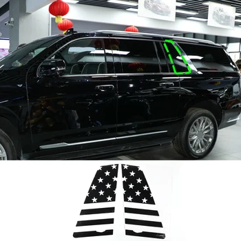 Для Cadillac Escalade 2015-2023 Заднее стекло автомобиля из ПВХ, наклейки с отделкой в стиле национального флага, пленка с цветочным рисунком, автомобильные аксессуары