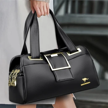 Женская многослойная сумка с верхней ручкой, качественные кожаные сумки, кошельки, женские роскошные дизайнерские сумки Boston большой емкости, женские сумки Sac