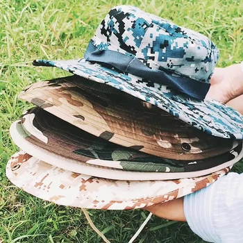 Камуфляжная тактическая кепка Уличная рыболовная шляпа Военная тактическая кепка Уличный пеший туризм Рыбалка Защита от солнца Рыбацкая шляпа тень