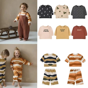 Комплекты детской одежды, новый осенне-зимний бренд OZ, дизайнерские свитшоты с модным принтом для мальчиков и девочек, Хлопковые милые детские наряды
