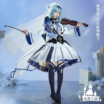 Лицензионное соглашение COS-Ki Genshin Impact The World's Requiem-Снежный игровой костюм для косплея, элегантное платье на Хэллоуин. Женская одежда для вечеринки