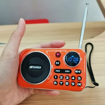 Мини FM-радио с Bluetooth, уличный портативный плеер с поддержкой Walkman, TF-карта, USB MP3-плеер, Аккумуляторная батарея, блок питания, Бумбокс