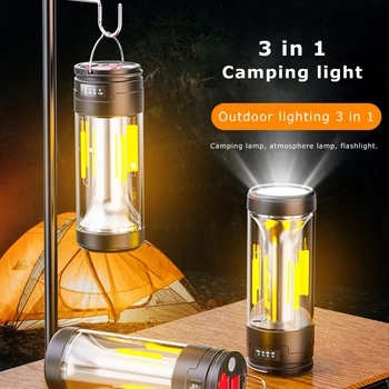 Многофункциональный фонарь для кемпинга, портативный фонарь для кемпинга на открытом воздухе с магнитом, аварийное освещение, Подвесной светильник для палатки, Мощная рабочая лампа
