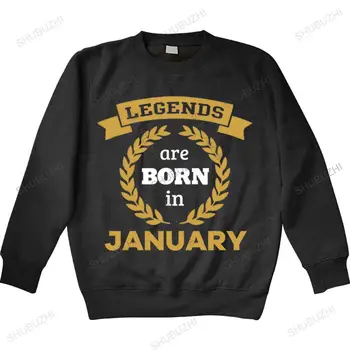 мужская хлопковая толстовка бренда autumn clothing Legends Are Born In January унисекс, винтажные подростковые крутые топы с капюшоном с длинным рукавом