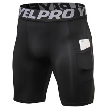 Мужские спортивные шорты PRO Fitness с карманами для тренировок по бегу, Быстросохнущие эластичные колготки