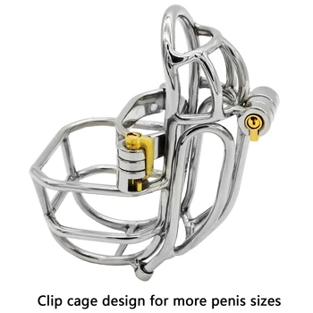 Новейший дизайн, съемное мужское устройство целомудрия из нержавеющей стали, петушиная клетка для прокола, кольцо для пениса, пояс целомудрия с замком-невидимкой