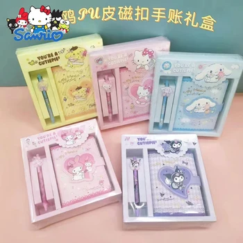 Новый набор бухгалтерских книг Sanrio Pu для рук, милый мультяшный набор канцелярских принадлежностей, записная книжка Kuromi Melody