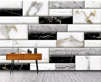 Обои на заказ 3D 11 Геометрия Художественное оформление стен Керамическая черно-белая комбинация Абстрактное искусство Настенная роспись для спальни в стиле деко