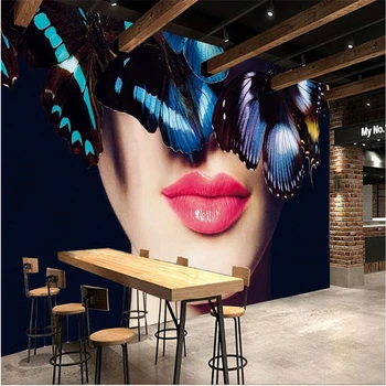 обои-фрески beibehang на заказ любого размера HD Butterfly beauty bar обои для бара декоративная роспись papel de parede