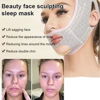 Популярная Новая дизайнерская маска для подтяжки подбородка, маски для лица, формирующие V-образную линию, маска для сна, маска для похудения лица, Подтягивающий пояс для лица