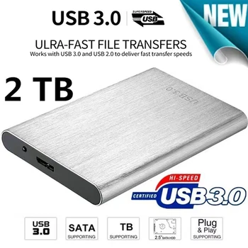 Портативный SSD-накопитель 1 ТБ USB 3,0 HDD 2 ТБ 4 ТБ Высокоскоростной Внешний жесткий диск Mass Storage Мобильные Жесткие диски Для настольных компьютеров/Ноутбуков/Android