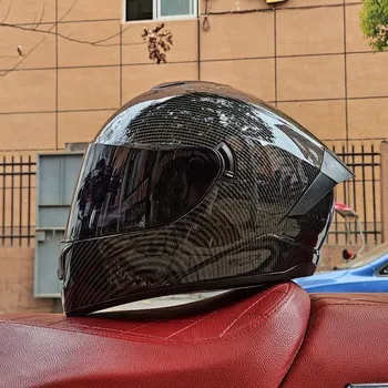 Профессиональный гоночный мотоциклетный шлем с двойными линзами, полнолицевой шлем для бега по пересеченной местности, capacete DOT, одобренный casco moto