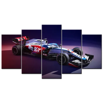 Рамка HD Печатная из 5 Частей Модульный Плакат Для Домашнего Декора Настенное Искусство Formula1 Williams FW43 Гоночный Автомобиль Холст Картины
