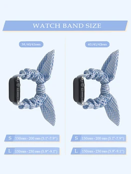 Резинка Solo Loop Cute Watch Band Совместима с Apple Watch 38 мм 40 мм 41 мм 42 мм 44 мм 45 мм Женский Тканевый Эластичный Ремешок