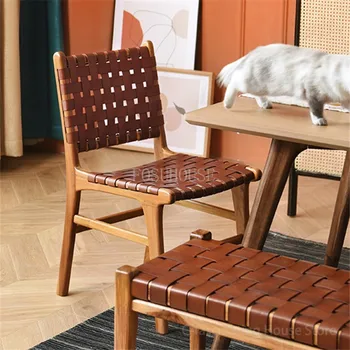Ретро-седло, Кожаное кресло, Обеденный стул, Стул из массива дерева, Одинарный плетеный стул, Скандинавские обеденные стулья, Минималистский стул для домашнего отдыха