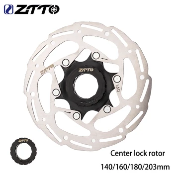Роторы гидравлического дискового тормоза велосипеда ZTTO MTB 140/160/180/203 мм с блокировочным кольцом, Центральный тормозной ротор шоссейного велосипеда