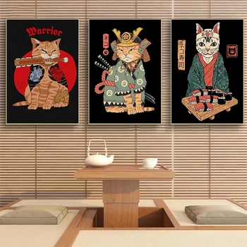 Сделай сам 5D Алмазная живопись в японском стиле забавный кот суши Полная Квадратная Дрель алмазная вышивка Мозаика Подарок ручной работы Домашний декор