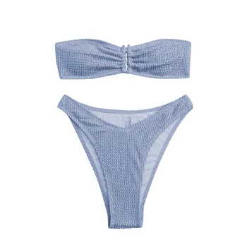 Сексуальные бикини 2023, женский комплект бикини с волнистым принтом, раздельные Бразильские купальники, женские пикантные пляжные наряды на шнуровке