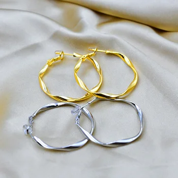 Серьги-кольца с круглой волной JICAI для женщин, винтажные очаровательные серьги, серьги для помолвки, подарок на День Святого Валентина, юбилейные украшения