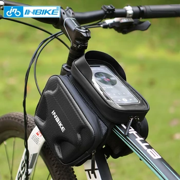 Сумка для езды на велосипеде INBIKE, большая велосипедная передняя балка, жесткий корпус, светоотражающий чехол для телефона для езды на велосипеде, аксессуары для велосипеда с сенсорным экраном