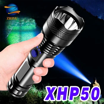 Супер XHP50.2 Мощный Светодиодный Фонарик 18650 Перезаряжаемый Тактический Фонарик Usb Flash Light Torch Lantern Лучший Кемпинг, Открытый