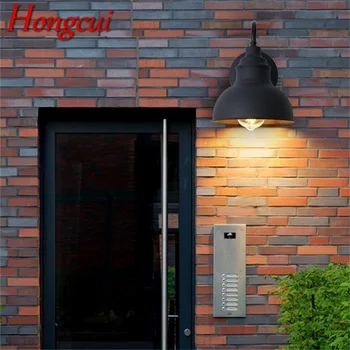 Уличный настенный светильник Hongcui, бра, классическое светодиодное освещение, водонепроницаемость IP65, украшение дома для крыльца
